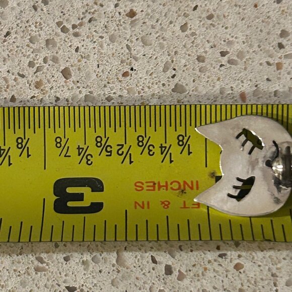 Vintage Sterling Silver Cat Brooch Pin 925 Mexico Handmade 2 Inches 1989 - Picture 11 of 11